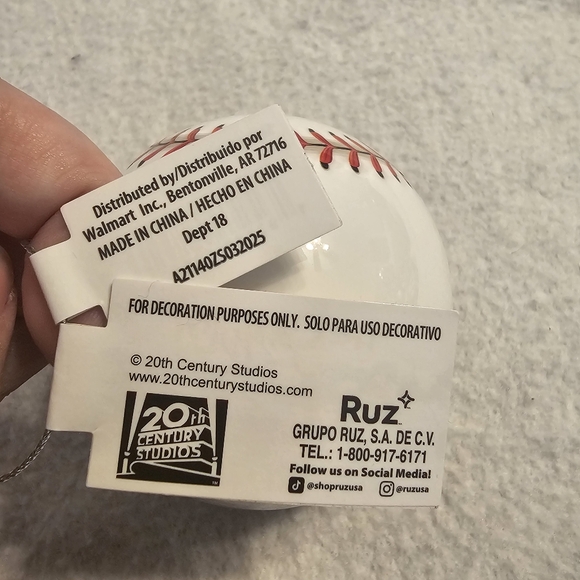 The Sandlot You're Killing Me Smalls 3D Baseball Ornament - Picture 4 of 4